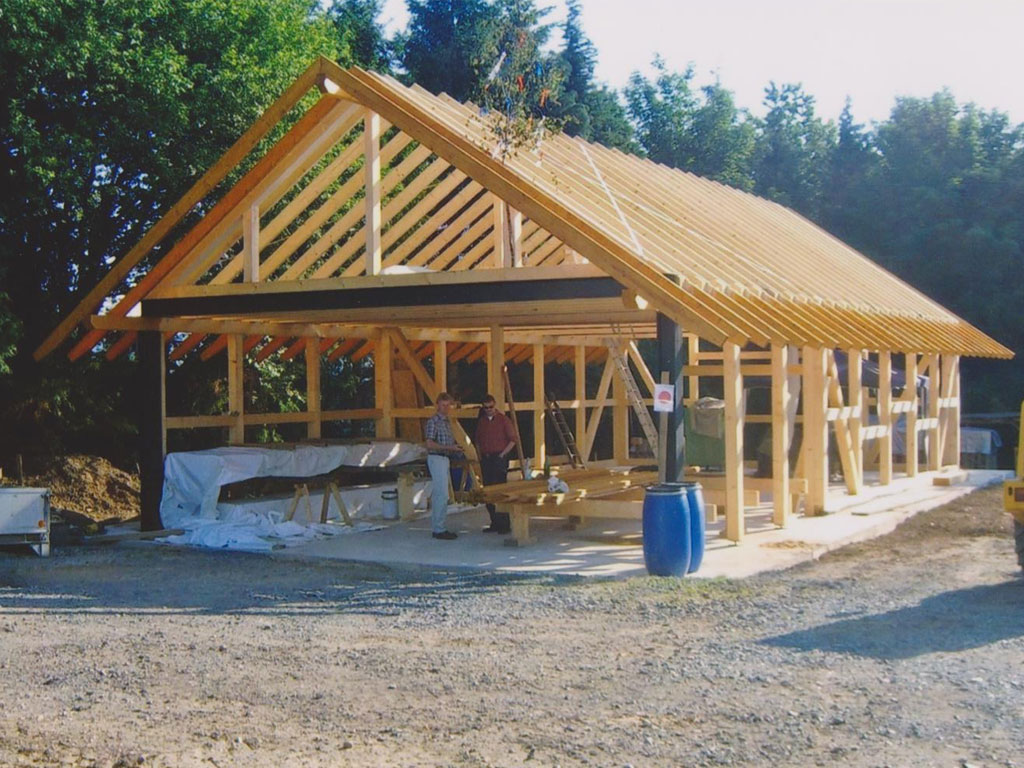 Holzrahmenbau - das Gerüst steht